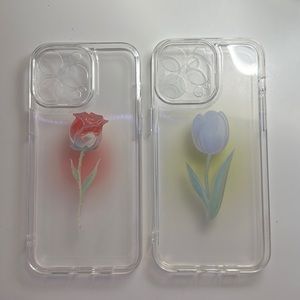 iPhone 14 pro max 2pcs floral print phone cases